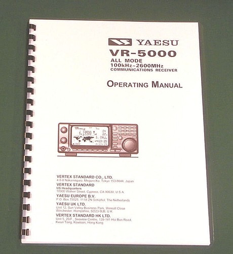 Yaesu 5000 operating manual - yaesu, vr-5000
